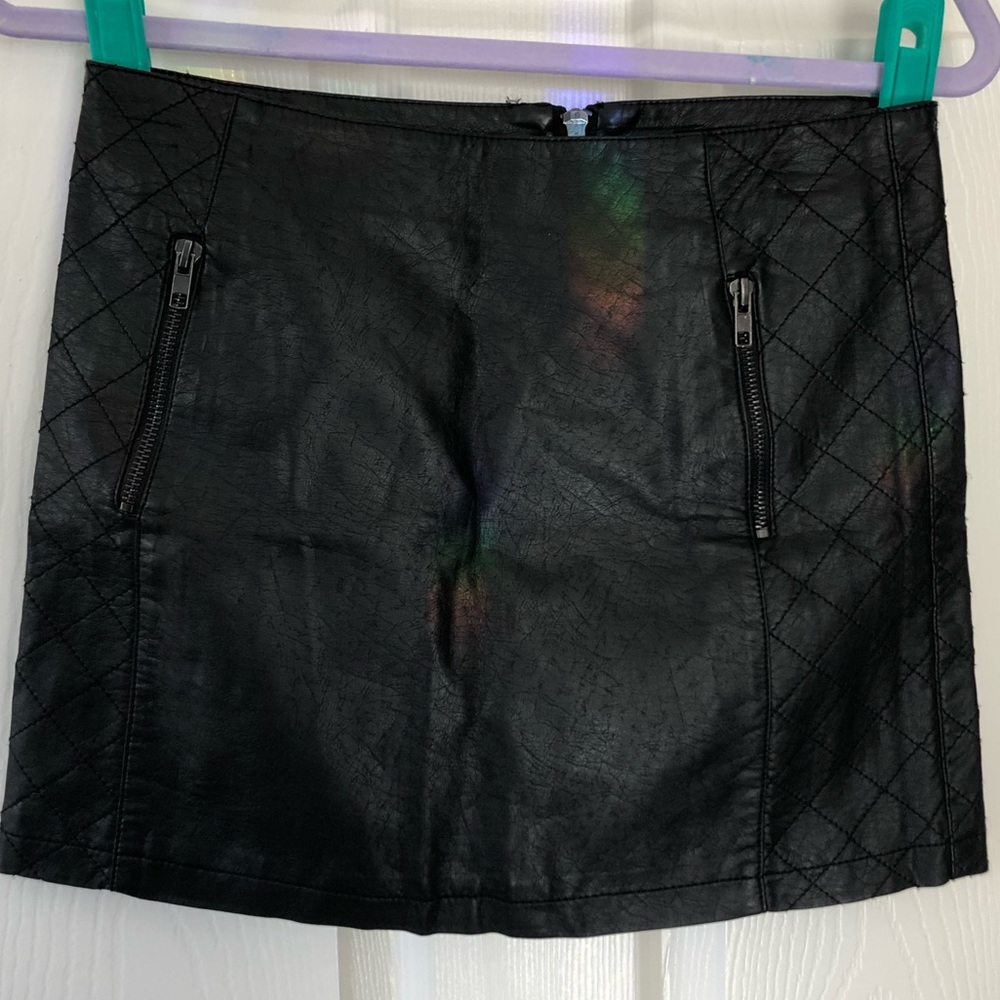 Pleather Zip Skirt